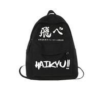 YLEAFUN Shoyo Hinata Borsa Scuola Anime Carattere Tobio Kageyama Stampato Zaino Kuroo Tetsurou Viaggio Zaino Anime Outdoor Grande Capacità Scuola, Black Typ4, 34*17*43cm