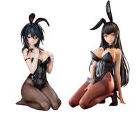 YLEAFUN Yokoyama Ishimi Bunny Girl Hina Figura 2 Pezzi Bunny Girl Anime 18/17cm Ginocchiere PVC Statua Carina Collezione Anime Decorazione da Tavolo