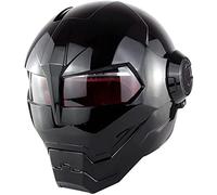 YLFC Casco Moto Casco Moto Integrale Casco Aperto Certificato ECE Casco Iron Man Transformers Casco Integrale Flip Up Caschi Moto Integrali per Adulti Uomo Donna E,M