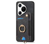 YLFFFZXK Custodia in Pelle con Portafoglio per Pura 70 Ultra/70 Pro/70 PRO+/70, Chiusura Magnetica, Custodia Sottile per Telefono con Blocco RFID, Copertura Magnetica per Montaggio su Auto, Nero, 70