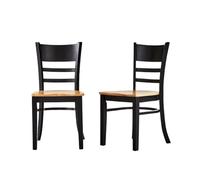 YLHMNE Sedie da cucina imbottite spesse 2 Sedie Da Pranzo In Legno Senza Braccioli, Seduta Massello Di Rovere E Schienale A Scaletta(Black Oak)