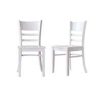 YLHMNE Sedie da cucina imbottite spesse 2 Sedie Da Pranzo In Legno Senza Braccioli, Seduta Massello Di Rovere E Schienale A Scaletta(White)