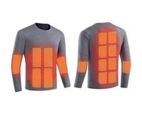 Ylightn Maglietta Termica Riscaldata, Canottiera Strato Base Riscaldate Elettriche USB a Maniche Lunghe, con 3-Temperatura Controllo per Uomo Donna Caccia, Sci, Camping, Moto