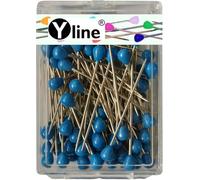 Yline 100 Tappi per tappezzeria con Testa in plastica Blu, ca. 60 mm, spilli per Gioielli, Grandi, 0717-BL