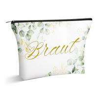 Ylinge Borsa Portatrucchi da Sposa Regali per Sposa Borsa per Cosmetici Pochette Portatrucchi in Tela da Viaggio Decorazione per il Matrimonio Fidanzamento Addio al Nubilato, 23 x 15 cm (Oro)