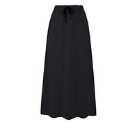 Ylingjun - Abbigliamento Donna, Gonna in Jersey Caldo Foderato in Pile Elastico in Vita a una Linea Svasata Invernale - Nero - 3XL