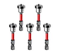 Ylinwtech 5 pezzo set di punte magnetiche PH2 da 1/4",Porta inserti per avvitatore,Tige esagonale 1/4" porta inserti magnetico,Adatto per cartongesso