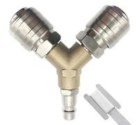 Ylinwtech Distributore Aria Compressa,1m*Cintura In Materia Prima,Distributore Di Aria Compressa 2 Vie,Connettori Per Tubo Dell'aria,1/4 "Bsp Connettore Frizione Per Tubi 'aria Compressore(Ottone)