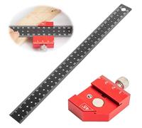 Ylinwtech Righello Falegname,Steel Ruler,Carpentiere Posizionamento,Righello di Misurazione Dell'angolo,Righello di Misurazione Della Lunghezza,Measuring Tools,Righello Falegname 45°/90°,30 cm