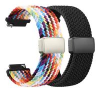 YLK 2 cinturini per Xplora X6 Play/X 6/X6 Pro/Anio 5/Anio 6, per bambini, in nylon e cotone, intrecciati, per ragazze e ragazzi (nero/colorato)
