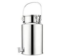 YLKJCE tanica in Acciaio Inox per Olio 10 Litri con Rubinetto tanica Acciaio Inox per Olio Coperchio sigillato e Maniglia per Vino/Olio da Cucina/Latte/Cereali (Capacity,10 Liter)