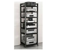 YLLFFLL mobili per Hi Fi Rack HiFi Mobile Stereo Armadietto Multimediale con Supporto con Ripiano Regolabile E Ruote, Rack Hi-Fi Stretti A 5 6 7 8 Livelli per Soggiorni(#1,7 Layer)