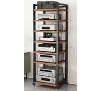 YLLFFLL mobili per Hi Fi Rack HiFi Mobile Stereo Armadietto Multimediale con Supporto con Ripiano Regolabile E Ruote, Rack Hi-Fi Stretti A 5 6 7 8 Livelli per Soggiorni(#3,7 Layer)