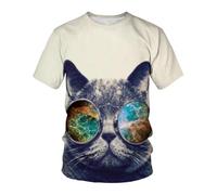 YLLMNOBN Divertente e Originale t-Shirt da Uomo con Stampa 3D a Tema Gatto, Ideale per L'Estate, Il Tempo Libero, Lo Sport e Le attività all'aperto, con Maniche Corte ad Asciugatura Rapida.
