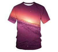 YLLMNOBN T-Shirt da Uomo a Maniche Corte con Stampa 3D di Cielo Stellato, Galassia e Nebulosa, Ideale per Fitness, Corsa e Tempo Libero - Comoda