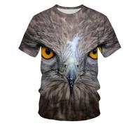 YLLMNOBN T-Shirt da Uomo a Maniche Corte con Stampa 3D di Una Testa d'aquila e Occhi, Ideale per Le Vacanze estive al Mare.