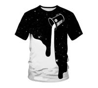 YLLMNOBN T-Shirt da Uomo a Maniche Corte con Stampa 3D Galaxy Space Paint, Traspirante e Casual, Adatta per Feste all'aperto.