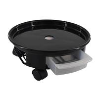 YLLSMGS Scola Piatti Lavandino Bacinella Plastica con Ruote Universali e Vaschetta per L'acqua per Fioriere da Esterno e Interno(Black,33cm/13in)