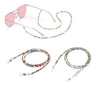 YLLZJ Catene con Perline per Occhiali da Vista, da Sole, Laccio, Cordino Multicolore, Catenina con Anelli in Silicone Antiscivolo per Donna Uomo