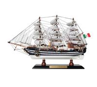 YLME 90cm Modello di Nave in Legno Amerigo Vespucci Modello di Barca a Vela in Legno massello Barca a Vela in Legno Decorazioni in Legno Nautico Collezione per la casa per Regalo,90CM