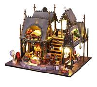 YLME Case delle Bambole in Legno Casa delle Bambole Magica in Legno Fai da Te retrò Casetta Assemblata A Mano Magic City con Mobili E Copertura Antipolvere Regalo di Compleanno Creativo