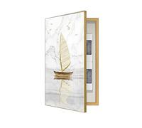 YLME Copertura Quadro Elettrico Decorativa, Nascondi Contatore, Quadri Copri Contatori Elettrici da Parete, Sono Disponibili Vari Stili, Ideale per la Tua Casa Quadri,A(Gold),50×70cm