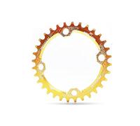 YLME Ingranaggio per Bicicletta, 104BCD Forma Rotonda Anello per Catena Stretto E Largo, 32T 34T 36T 38T Ruota Dentata per Biciclette per Bici da Strada, Bici BMX MTB,d'oro,34T