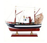 YLME Kit Modello di Barca da Pesca Modello Finito di Barca da Pesca Simulata Ornamenti Modello Barca da Pesca in Legno Massello Il Modello in Legno del Peschereccio del Nord Europa,C