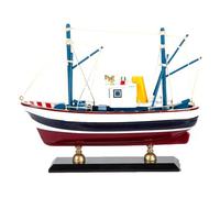 YLME Kit Modello di Barca da Pesca Modello Finito di Barca da Pesca Simulata Ornamenti Modello Barca da Pesca in Legno Massello Il Modello in Legno del Peschereccio del Nord Europa,D