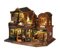 YLME Kit per mini casa delle bambole fatta a mano Casa fai da te in legno Twilight City Kit di costruzione in miniatura Modello di castello da costruire Per bambini dai 14 anni in su Puzzle 3D