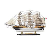 YLME Modellino Di Nave in Legno 52 cm Amerigo Vespucci Assemblati | Ornamenti Nautici in Legno Modello Di Barca A Vela in Legno Massello