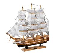 YLME Modello di Nave A Vela, Modello di Barca A Vela in Legno Fatto A Mano, Modello di Barca A Vela d'Epoca, Modello di Nave 48 * 45 * 10Cm in Stile Mediterraneo Barca Pronta per L'esposizione