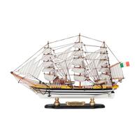 YLME Modello di Nave in Legno Amerigo Vespucci Modello di Barca A Vela in Legno Massello Barca A Vela in Legno Decorazioni in Legno Nautico Collezione per La Casa per Regalo,A,52CM