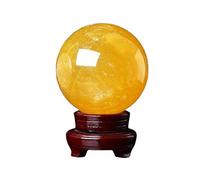 YLME Sfera di Cristallo di Citrino - Sfera Decorativa Feng Shui in Pietra di Citrino Naturale - per Ricchezza, Successo ed Energia Positiva,Diameter 10 cm