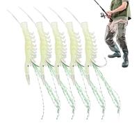 Ylnailky Amo da,5 Pezzi Ami Da Con Gamberetti Fosforescenti - Esca Realistica per Persico Pesce Gatto Acqua Lago o Mare