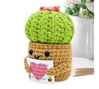 Ylnailky Bambola All'Uncinetto - Cactus Artistico All'Uncinetto Positivo - Decorazione Ispirazionale per Scrivania Camera da Letto Salotto Regalo Completo Casa