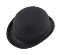 Ylnailky Cappello a bombetta nero per adulti, classico cappello da derby nero, classico cappello Chaplin per uomini e donne, accessorio per costume di Halloween per travestimenti, feste a