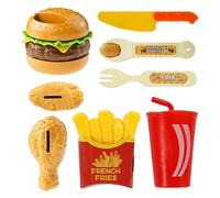Ylnailky Cibo Giocattolo,Divertente Simulazione Realistica Da 8 Pezzi - Set Per Gioco Di Finzione Cucina Fast Food - Per Ragazzi Ragazze Bambini Casa Scuola Compleanno Gioco di Ruolo Educazione