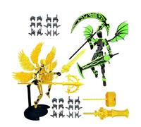 Ylnailky Figura d'azione stampata in 3D,2 Set Di Robot Pre-assemblato Con | Ornamento da Scrivania con Giunti Mobili in Stampa 3 D - per collezionisti, amante del gioco per camera da libreria