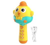 Ylnailky Microfono Giocattolo | 2 in 1 Forma Gallina Lettore Musicale Portatile,Giocattoli Musicali Cantanti Ricaricabili Con Luce LED,per Ragazzi Ragazze Festa Casa Raduno Familiare Salone Natale