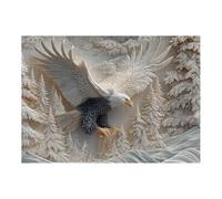 Ylnailky Puzzle 'Aquila Intagliata 1000 Pezzi | Rompicapo Sfidante | Gioco Con Design Artistico Di Aquila Calva E Fauna Selvatica | Per Amanti a Natura E a Fauna Selvatica Attività Di Familiare