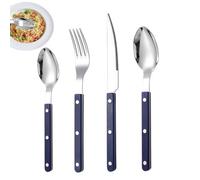Ylnailky Set di posate moderne, posate di servizio - 4 cucchiaini da tè con taglierino francese in acciaio inossidabile,Utensile da cucina per bistecche, servizio di ristorazione occidentale per
