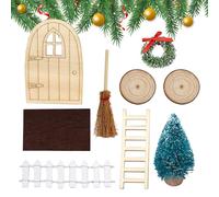 Ylnailky Set Natalizio da Porta | Decorazione Murale Fate per Feste di Natale,in Legno Artigianali per Vacanze Compleanni Famiglia - FESTIVITÀ Esterni Interni