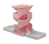 YlobdolY Torre di dadi pieghevole con doppi vassoi, portatile, stampa 3D, torre pieghevole per dadi DND per draghi e dungeons giochi di ruolo da tavolo D&D rosa + bianco