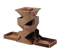 YlobdolY Torre di dadi pieghevole con doppio vassoio, portatile, stampa 3D, torre pieghevole per dadi DND per draghi e dungeon, giochi di ruolo da tavolo D&D, bronzo
