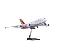 YLQERZ Aerei in Metallo in Miniatura Scala 1/160 per Asiana Aircraft Model A380 Modello di Aviazione con Luci A LED E Ruote per visualizzazione(No Light)