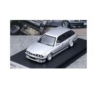 YLQERZ Auto Classica In Lega 1:64 Per BMW E34 Serie 5 MK3 TOURING Modello Auto In Lega Con Copertura Anteriore Per La Decorazione Della Scena Garage Decorativi Da Collezione(Silver)