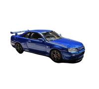 YLQERZ Auto Classica In Lega Modello Di Auto Statica In Lega Pressofusa In Scala 1:64 Per Nissan Skyline GT-R R34 V Spec II Decorativi Da Collezione