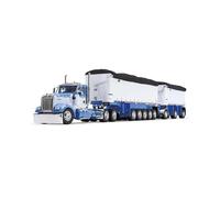YLQERZ Modello Camion In Lega Pressofusa In Scala 1:64 Per Rimorchio A Doppio Cassone Ribaltabile W900L Grain Hobby Collection Decorativi Da Collezione(Blue)