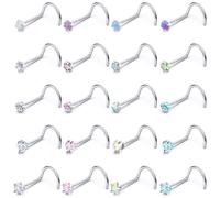 Ylqjksk Set di piercing per naso in acciaio inossidabile, set chirurgico per donne e uomini, gioielli per il corpo ipoallergenici, colore misto argento, oro rosa, confezione da indossare tutti i
